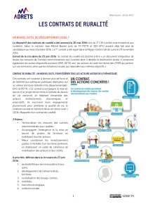 Note sur les Contrats de Ruralité 2017