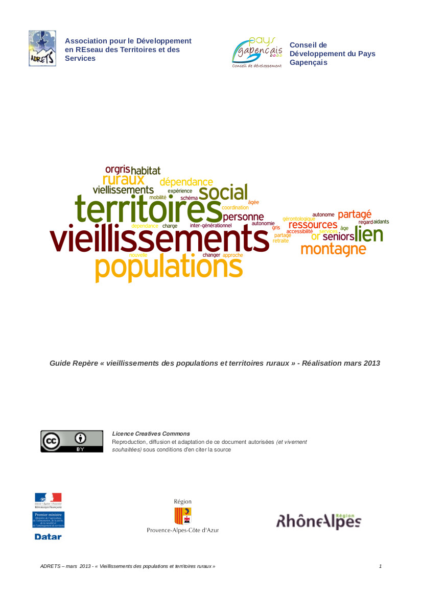 Guide « Vieillissement des populations et territoires ruraux » 2013