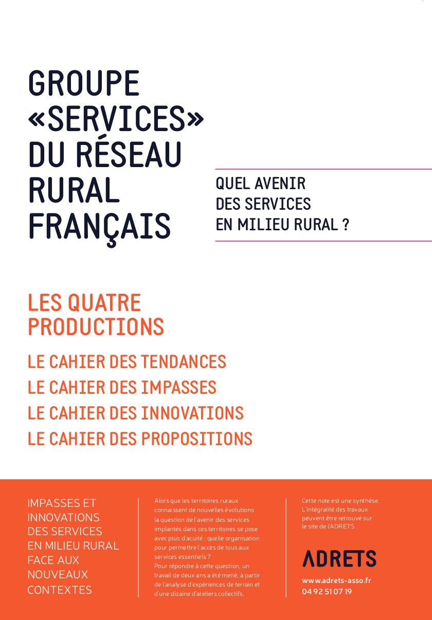 Impasses et Innovations des services en milieu rural - Cahier des innovations